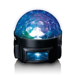 Draagbare oplaadbare LED lamp met discobal Lenco PL-201BK