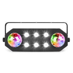 Discolamp - BeamZ StrobeMoon - 2x LED moonflower en LED stroboscoop in één - Incl. afstandsbediening