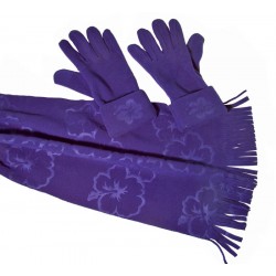 Cadriano Fleece sjaal met handschoenen (blauw)