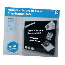 Magnetisch memobord van glas (zwart)